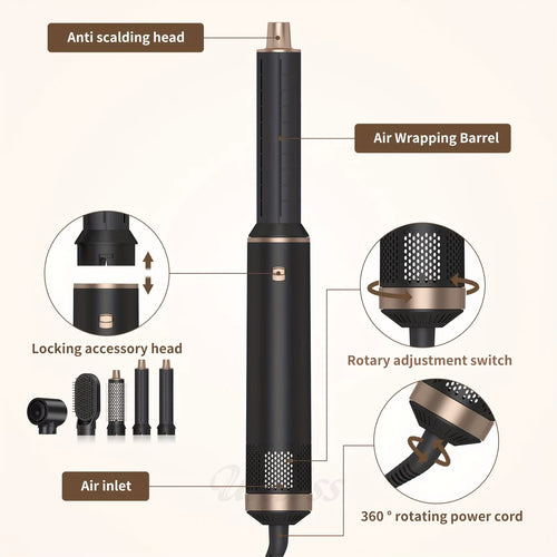 5 in 1 Multifunction Air Styler, Hot Air Brush, Hair Dryer Brush, Thermal Brush Magic Styler, Hair Dryer Brush